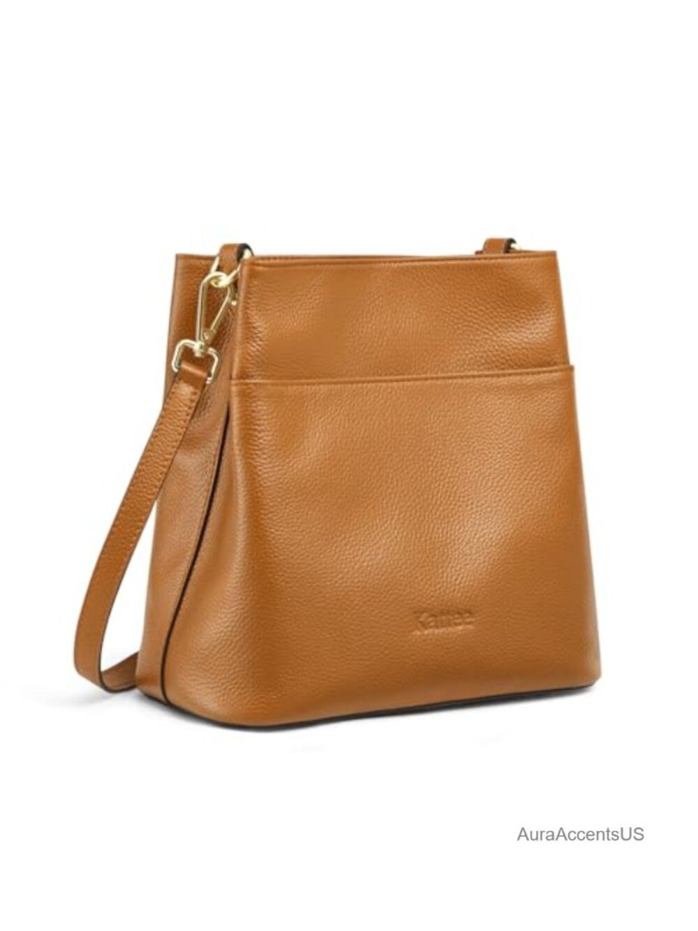 Pebbled Leather Bucket Bag Shoulder Tote Purse